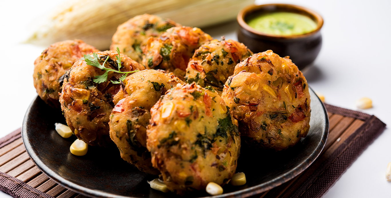 CORN AND RICE PAKORA